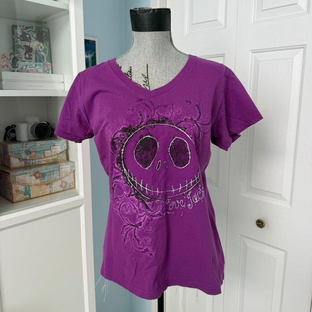 Disney “Jack Skellington” Purple Sequin Graphic Tee – Size L